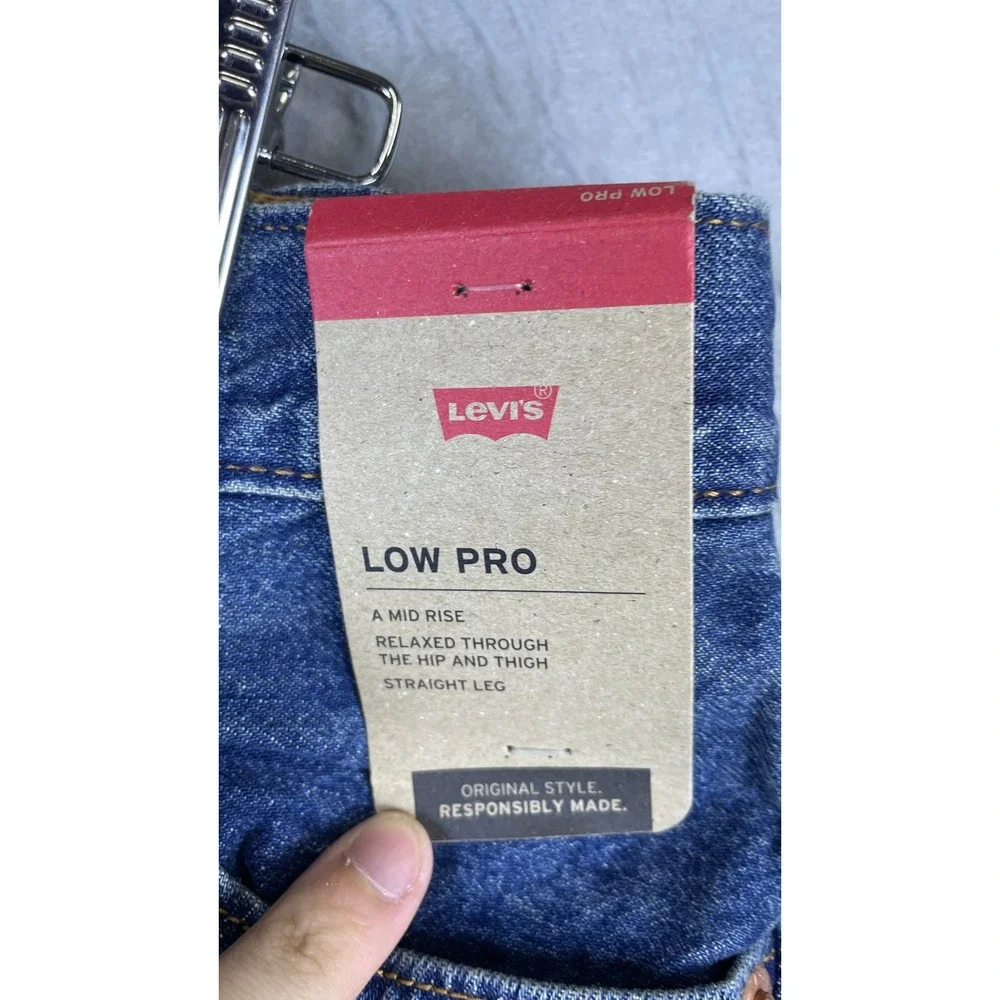 Levi's Low Pro Jeans Men 26 Blue New Straight Leg Mid Rise Relaxed Fit